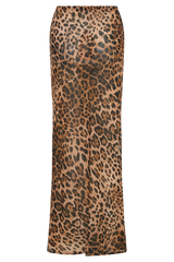 Yvonne Chiffon Maxi Skirt - Leopard Print