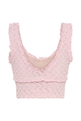 Morgan Mesh And Lace Sleeveless Top - Powder Pink