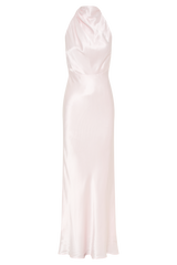 Esther Iridescent Satin Cowl Maxi Dress - Pale Pink