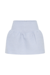 Cyrus Gathered Boucle Mini Skirt - Sky Blue
