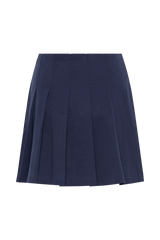 Julianna Cotton Pleated Mini Skirt - Navy