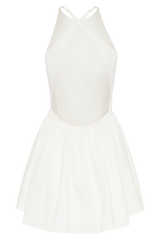 Carolina Cotton Halter Mini Dress - White