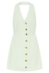 Lorraine Linen Halter Mini Dress - Mint