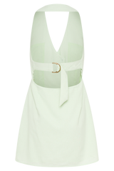 Lorraine Linen Halter Mini Dress - Mint
