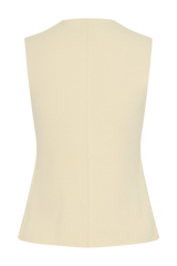Malika Sleeveless Gold Button Vest - Lemon