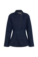 Jericho Asymmetrical Denim Shirt - Indigo Blue
