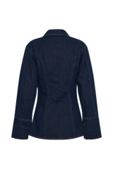 Jericho Asymmetrical Denim Shirt - Indigo Blue