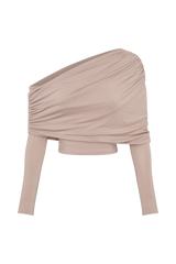 Corinna Modal One Shoulder Top - Mushroom