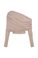 Corinna Modal One Shoulder Top - Mushroom