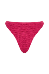 Skye Floral Crochet Tie Up Bikini Bottom - Pink Cherry
