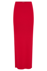 Keaton Fishtail Knit Maxi Skirt - Red