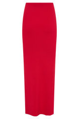 Keaton Fishtail Knit Maxi Skirt - Red