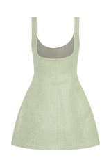 Beth Tweed Mini Dress - Pastel Green