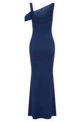 Janette Recycled Nylon And Mesh Sleeveless Maxi Dress - Navy