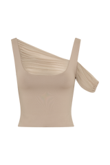 Jules Recycled Nylon And Mesh Sleeveless Top - Taupe