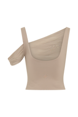 Jules Recycled Nylon And Mesh Sleeveless Top - Taupe
