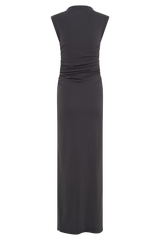 Elliot High Neck Sleeveless Maxi Dress - Dark Charcoal