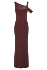 Janette Recycled Nylon And Mesh Sleeveless Maxi Dress - Mahogany