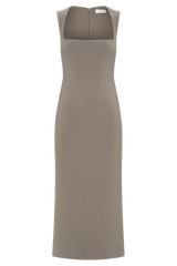 Frida Crepe Midi Dress - Smoke