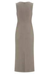 Frida Crepe Midi Dress - Smoke
