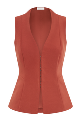 Melinda Structured Vest Top - Chilli