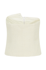 Parker Boucle Strapless Asymmetric Top - Ivory