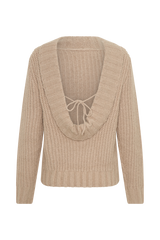 Candice Oversized Low Back Knit Jumper - Stone Marle