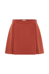 Melinda Mini Skirt With Pleats - Chilli