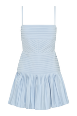 Rylee Multi Pleat Mini Dress - Ice Blue