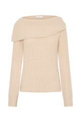 Alicia Off Shoulder Knit Top - Cream