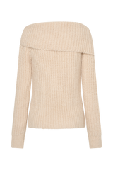 Alicia Off Shoulder Knit Top - Cream