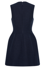 Danna Boucle Mini Dress With Pleats - Midnight Blue