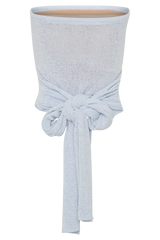 Phoebe Strapless Tie Knit Top - Ice Blue