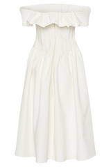 Orla Strapless Cotton Midi Dress - White