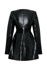 Nancy Faux Leather Mini Dress - Black