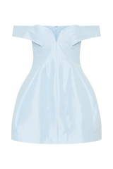 Diana Off Shoulders Mini Dress - Powder Baby Blue