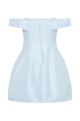 Diana Off Shoulders Mini Dress - Powder Baby Blue