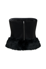 Jacklyn Strapless Faux Fur Top - Black