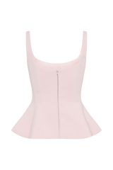 Korrie Suiting Peplum Top - Powder Pink