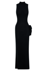 Stephanie Cut Out Knit Maxi Dress - Black