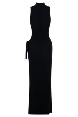 Stephanie Cut Out Knit Maxi Dress - Black