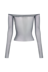 Garcelle Diamante Off Shoulder Top - Gunmetal