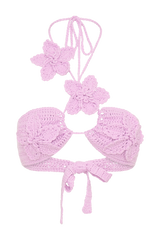 River Floral Crochet Bikini Top - Lilac