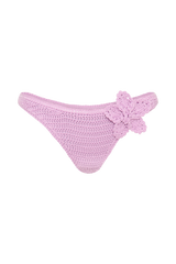 Skye Floral Crochet Tie Up Bikini Bottom - Lilac