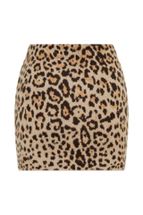 Marissa Knit Mini Skirt - Leopard Print