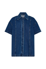 Maya Oversized Denim Shirt - Dark Blue