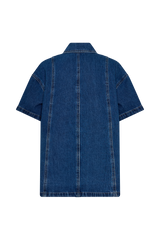 Maya Oversized Denim Shirt - Dark Blue