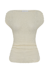Chloe Off Shoulder Boucle Knit Top - Ivory