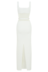 Alysanne Cut Out Knit Maxi Dress - White