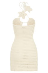 Kyla Floral Crochet Mini Dress - Buttercream